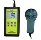 TPI-556轉(zhuǎn)輪式記憶風(fēng)速計. 顯示：雙數(shù)字LCD.測量：風(fēng)速：m/s，Km/h，ft/min，Knots，mile/s.溫度：℃，℉.風(fēng)量：CFM立方英尺每分鐘，CMM立方米每分鐘.量程：a.風(fēng)速：0.4~30m/s（傳感器：低阻力滾珠軸承風(fēng)扇）.溫度：-20~80℃  （傳感器：精密熱敏電阻）.風(fēng)量：0~999900CMM及CFM

